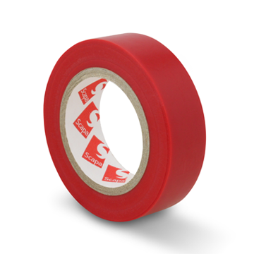 2702, 15mm x 25m, Cor VERMELHA Fita Isoladora VDE PVC, SCAPA 