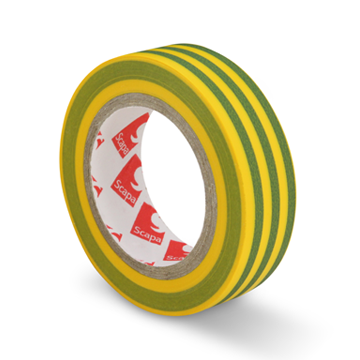 2702, 19mm x 25m, Cor VERDE/AMARELA Fita Isoladora VDE PVC, SCAPA 