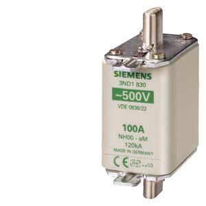 Elemento de fusível NH, NH00, In: 100 A, aM, Un CA: 500 V, sinalizador de identificação frontal