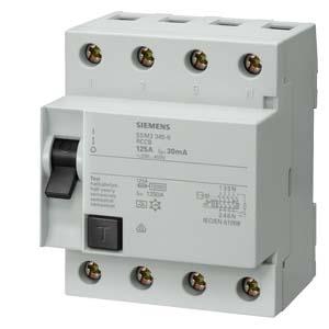 Disjuntor de corrente de fuga, 4 polos, tipo CA, In: 125 A, 500 mA, Un CA: 400 V