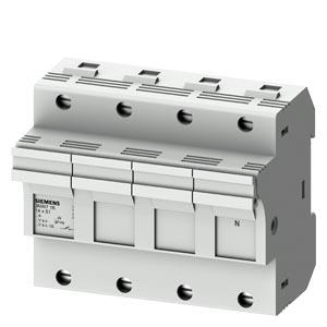 SENTRON, suporte de fusível cilíndrico, 14x51 mm, 3P+N, In: 50 A, Un CA: 690 V