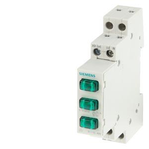 Indicador de fase 3x LED, 230V 3x verde