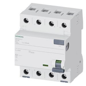 Disjuntor de corrente de fuga, 4 polos, tipo CA, In: 40 A, 30 mA, Un CA: 400 V