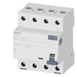 Disjuntor de corrente de fuga, 4 polos, tipo CA, In: 80 A, 500 mA, Un CA: 400 V