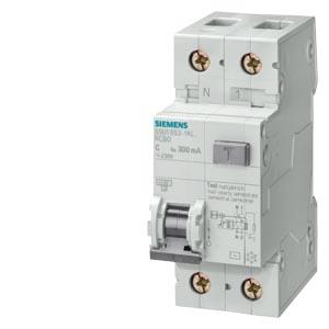 Disjuntor de corrente de fuga/minidisjuntor 4,5kA, 1P+N, tipo CA, 300mA, C-Char, In: 6A, Un CA: 230V, N-links