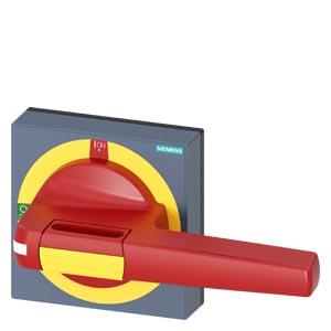 Manopla com chapa protetora parada de emergência tamanho 100 x 100, para eixo 10x 10, teste-0-I