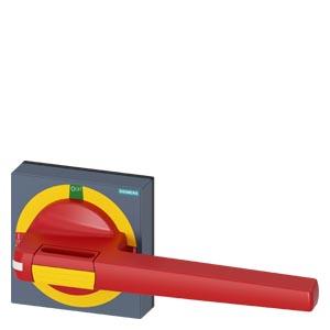 Manopla com chapa protetora parada de emergência tamanho 100 x 100, para eixo 12x 12, I-0-II