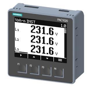 SENTRON Power Monitoring PAC1020, montagem frontal, 400/230 V, 5 A, 85-276 V CA, Modbus RTU