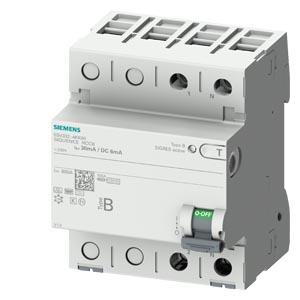 Disjuntor de corrente de fuga, 2 polos, tipo B, In: 25 A, 30 mA, 6 mA CC, Un CA: 230 V