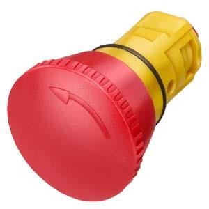 Botão cogumelo de parada de emergência, 16mm, redondo, plástico, vermelho