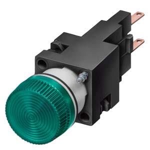 Sinalizador luminoso, 16mm, redondo plástico, verde