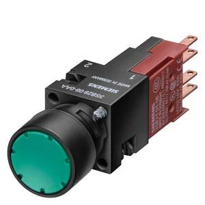 Botão de pressão iluminado, 16mm, redondo plástico
