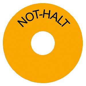 Placa de assento, amarela, autocolante, inscrição: NOT-HALT