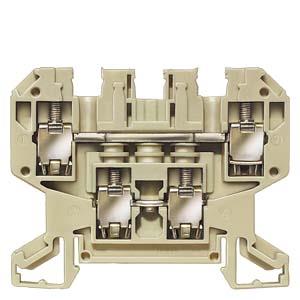 Terminal de fileira dupla termoplástico conexão parafusada de ambos os lados 2 polos, bege, 6,5mm