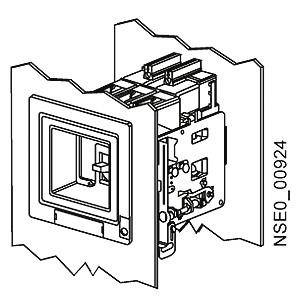 accessory for VL160, VL250, masking frame for door cut-out IP40, for fixed/plug-in mounting, w/ motor. op. mech. with RCD module (RCD)