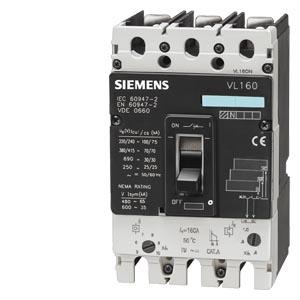 circuit breaker VL160N standard breaking capacity Icu=55kA, 415V AC 3-pole, line protection Electronic Trip Unit TM, LI In=160A, rated current IR=125.
