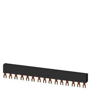 Barramento trifásico distância de separação 45mm para 5 interruptores, conexões em forma de garfo