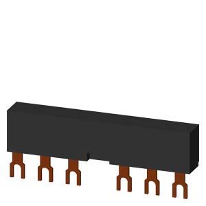 Barramento trifásico distância de separação 55mm para 2 interruptores, conexões em forma de garfo