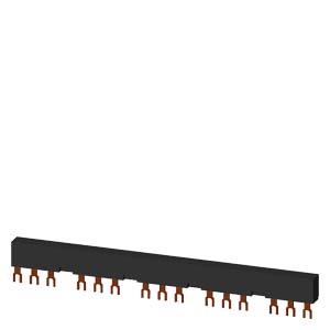 Barramento trifásico distância de separação 55mm para 5 interruptores, conexões em forma de garfo
