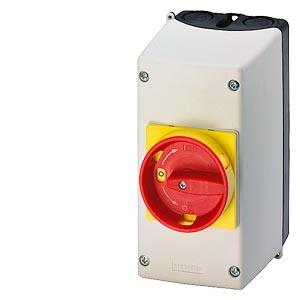 Carc. da estrutura em material isolante com acionamento giratório de parada de emergência, 54mm, metr. Passagem do cabo