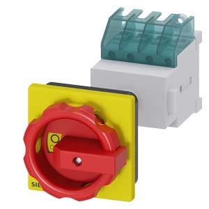 SENTRON, seccionador de corte em carga 3LD, chave de PARADA DE EMERGÊNCIA, 3 polos, Iu: 16 A, potência de operação/a CA-23 A a 400V: 7,5 kW, fixaçã...