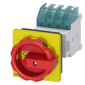 SENTRON, seccionador de corte em carga 3LD, chave de PARADA DE EMERGÊNCIA, 4 polos, Iu: 16 A, potência de operação/a CA-23 A a 400V: 7,5 kW, fixaçã...