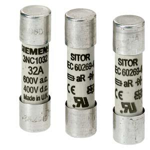 Elemento de fusível cilíndrico SITOR, 10x38 mm, 10 A, aR, Un CA: 600 V, Un CC: 700 V