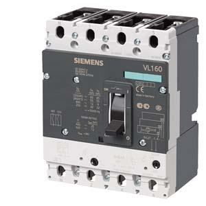 circuit breaker VL160N standard breaking capacity Icu=55kA, 415V AC 4-pole, line protection Electronic Trip Unit TM, LI In=160A, rated current IR=125.