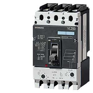 circuit breaker VL250N standard breaking capacity Icu=55kA, 415V AC 3-pole, line protection Electronic Trip Unit TM, LI In=250A, rated current IR=200.