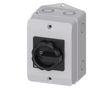 SENTRON, seccionador de corte em carga 3LD, interruptor principal, de 3 polos, Iu: 16 A, potência de operação/ a CA-23 A a 400V: 7,5 kW, encapsulam...