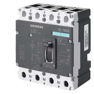 circuit breaker VL160X N standard breaking capacity Icu=55kA, 415V AC 4-pole, line protection Electronic Trip Unit TM, LI In=80A, rated current Ir=80A