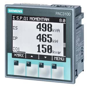 SENTRON, instrumento de medição, 7KM PAC3100, LCD, L-L: 480 V, L-N: 277 V, 3 fases, Modbus