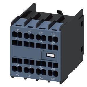 Interruptor auxiliar 11U, lado frontal, 2NA+2NF, caminho de corrente 1NA, 1NF, 1NF, 1NA, conexão de mola