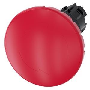 Botão cogumelo de parada de emergência, 22mm, redondo, plástico, vermelho, 60mm, desencrava por rotação
