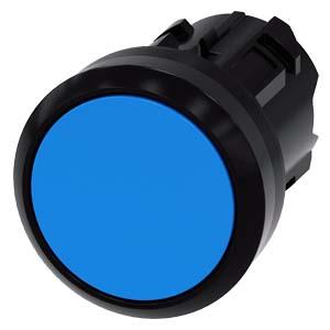 Botão de pressão, 22mm, redondo, plástico, azul
