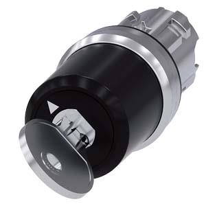 Interruptor de chave Siemens, B, 22mm, redondo, metal, alto brilho, retirada da chave I