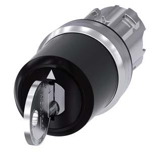 Interruptor de chave IKON, 22mm, redondo, metal, alto brilho, retirada da chave I+O+II