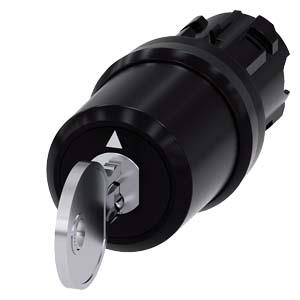 Interruptor de chave Siemens, B, 22mm, redondo, plástico, retirada da chave O