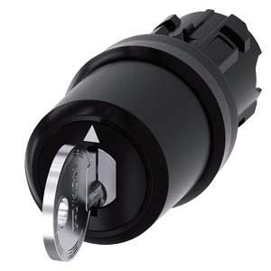 Interruptor de chave IKON, 22mm, redondo, plástico, retirada da chave I+O+II