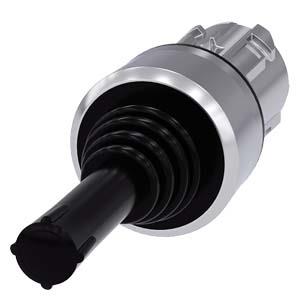 Interruptor mestre, 22mm, redondo, metal, brilhante, preto