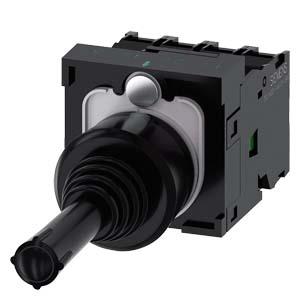 Interruptor mestre, 22mm, redondo plástico, preto, 1NA, 1NA, 1NA, 1NA