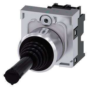 Interruptor mestre, 22mm, redondo, metal, brilhante, preto, de encaixe vertical