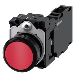 Botão de pressão, 22mm, redondo plástico, vermelho, botão de comando, 1NA+1NF