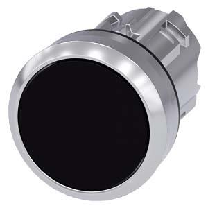 Botão de pressão, 22mm, redondo, metal, alto brilho, preto, botão de pressão