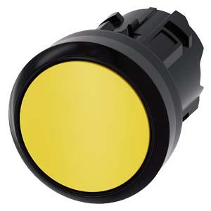 Botão de pressão, 22mm, redondo, plástico, amarelo, botão de comando