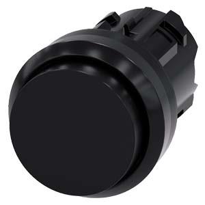 Botão de pressão, 22mm, redondo plástico, preto, botão de comando