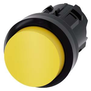 Botão de pressão, 22mm, redondo, plástico, amarelo, botão de comando
