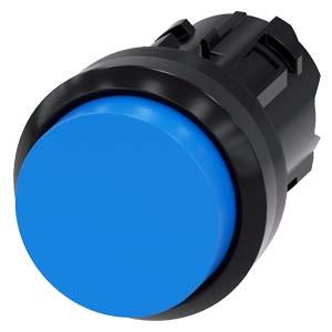 Botão de pressão, 22mm, redondo, plástico, azul