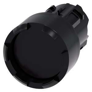 Botão de pressão, 22mm, redondo plástico, preto, anel frontal