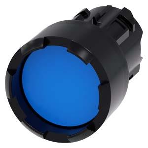 Botão de pressão, 22mm, redondo plástico, azul, anel frontal